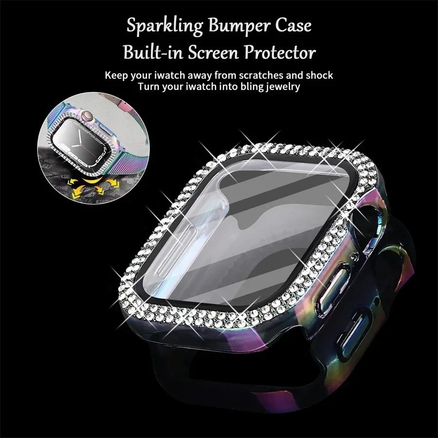 For Apple Watch 9/8/7/6/5/4/3/SE Diamond Bling Case Cover 38/40/41/42/44/45mm