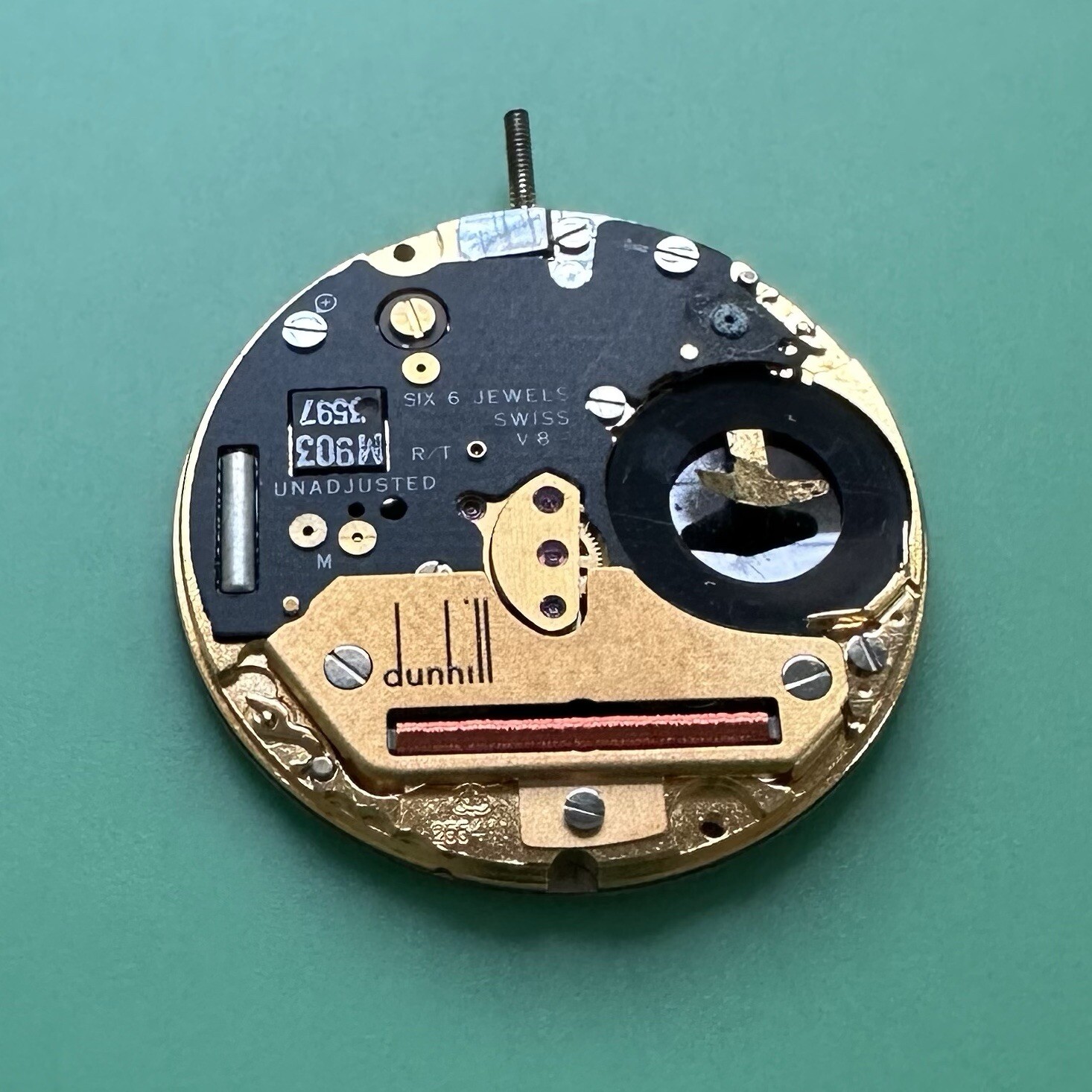 Genuine Dunhill Quartz Watch Movement Dial 255411 Working Condition
