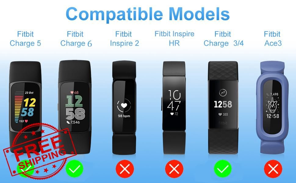 Juaupepo Silicone Band w/ Case for Fitbit Charge 6/5/4/3