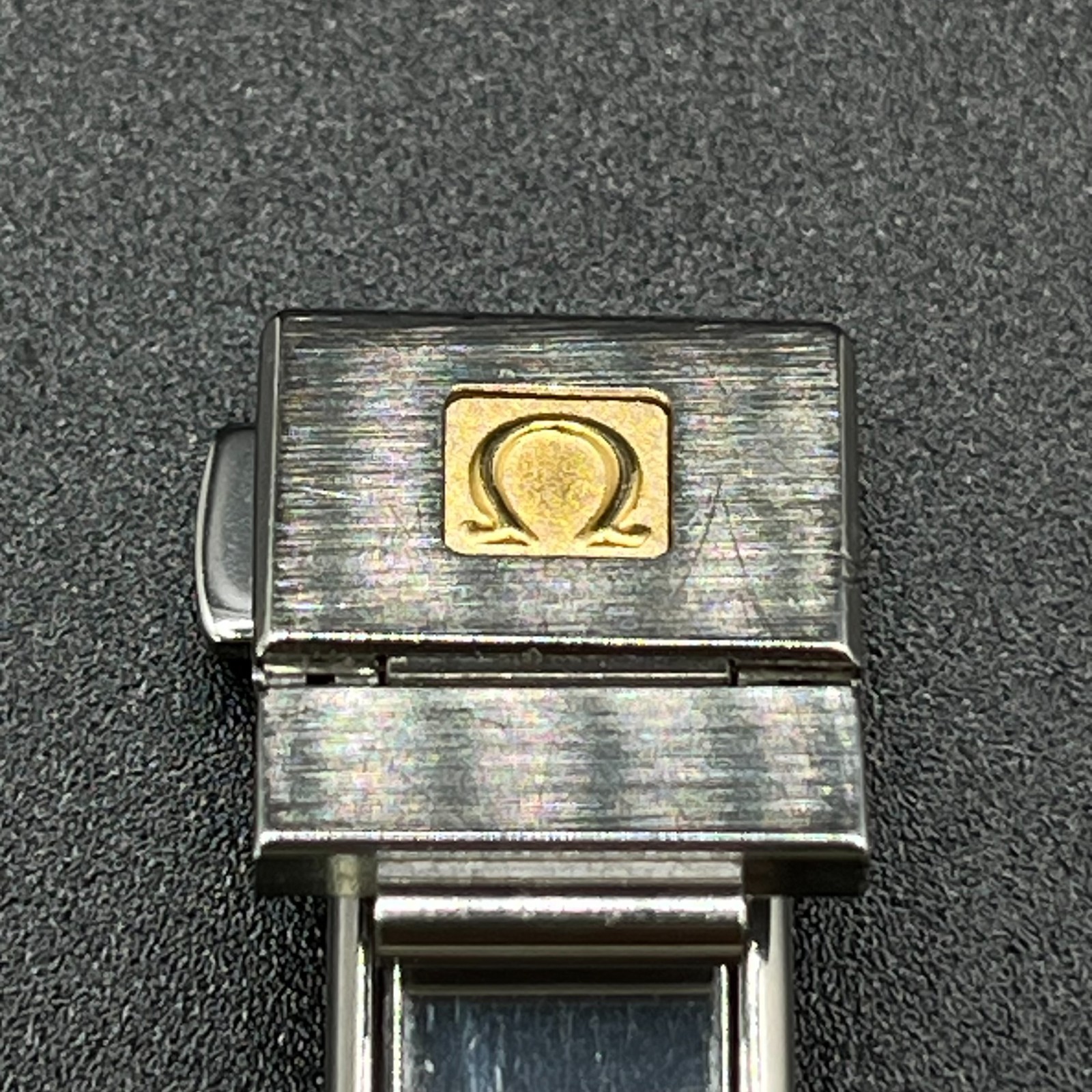Authentic OMEGA Deployant Clasp 6104/465 Stainless Steel 18K Solid Gold Logo 12m