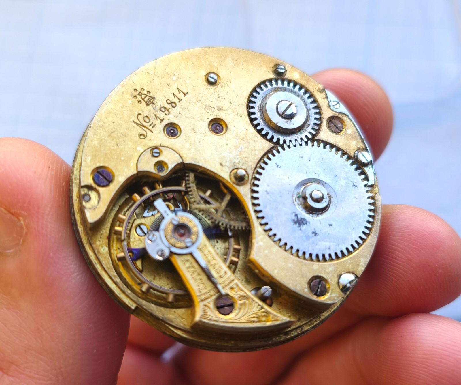 Union Glashutte Pocket Watch Movement for Parts/Repair