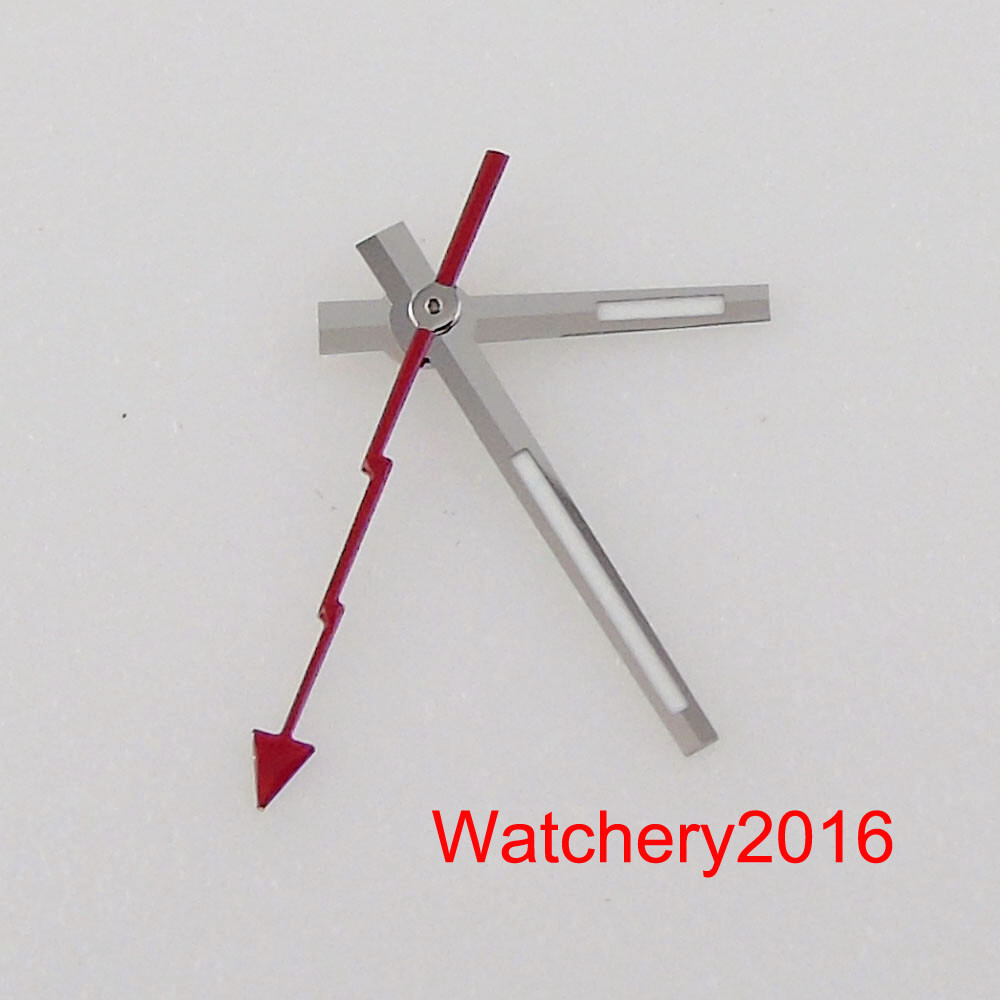 Red Blue Orange Hand silver edge white watch Hand fit NH35 NH36 7s26 ETA 2824