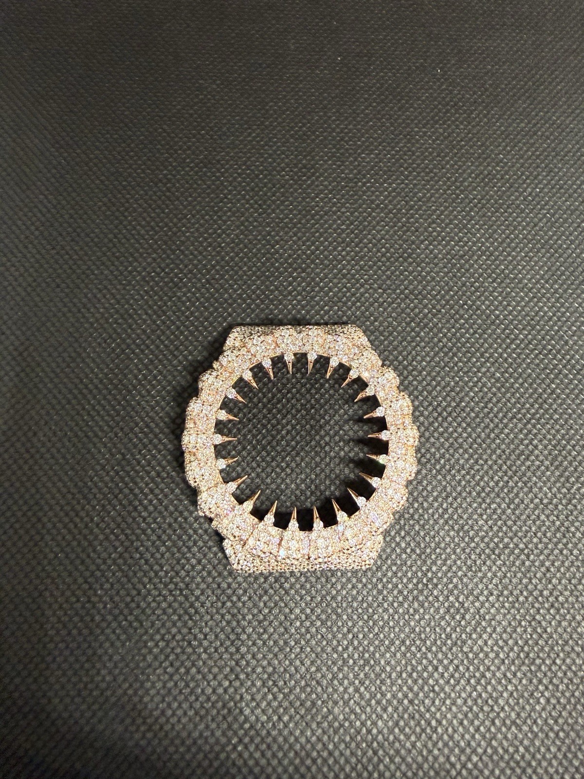 VVS Moissanite Iced Bezel For Casio G Shock GA-2100 Rose Gold Spike Bust Down