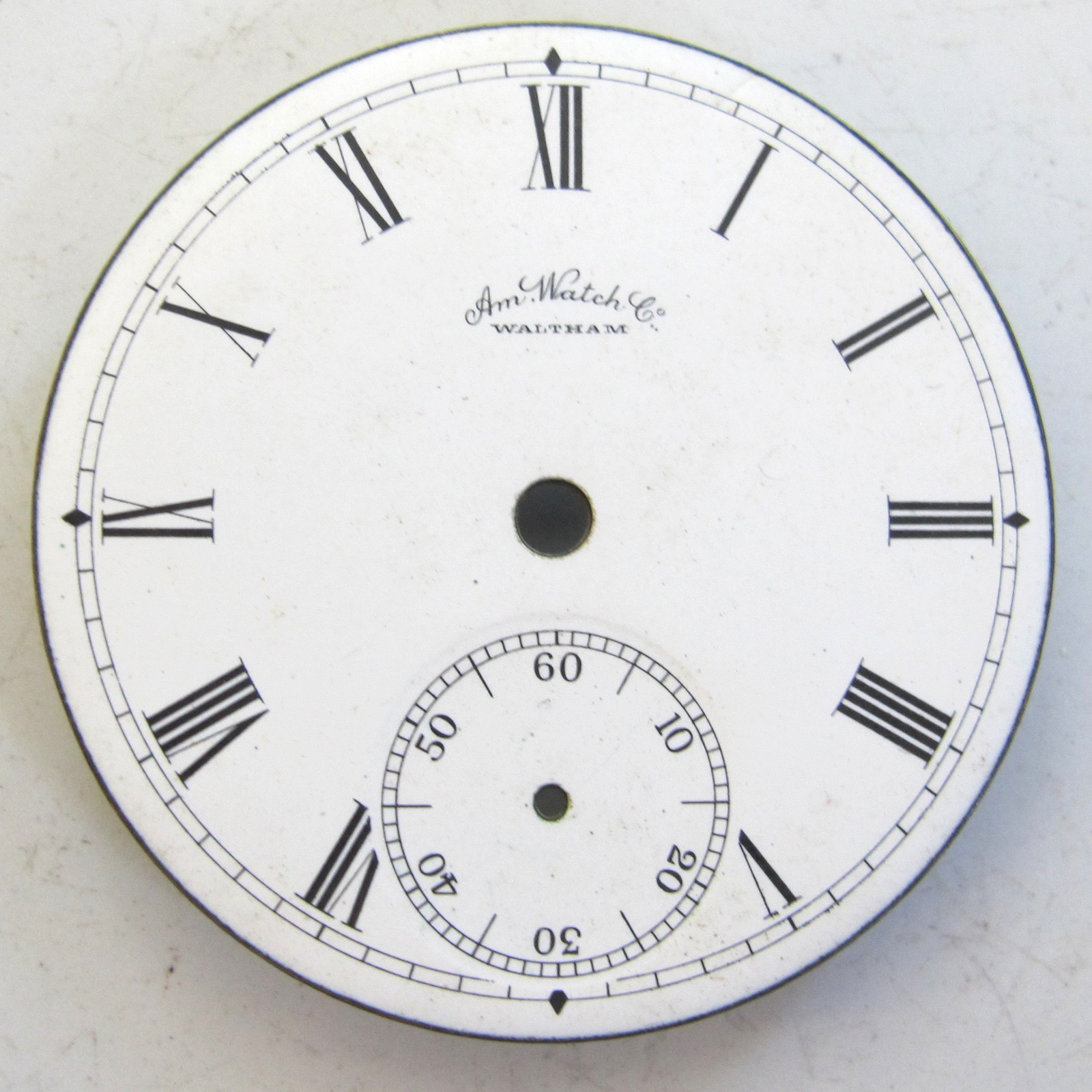 18 Size American Watch Co WALTHAM Pocket Watch DIAL – Roman Numerals