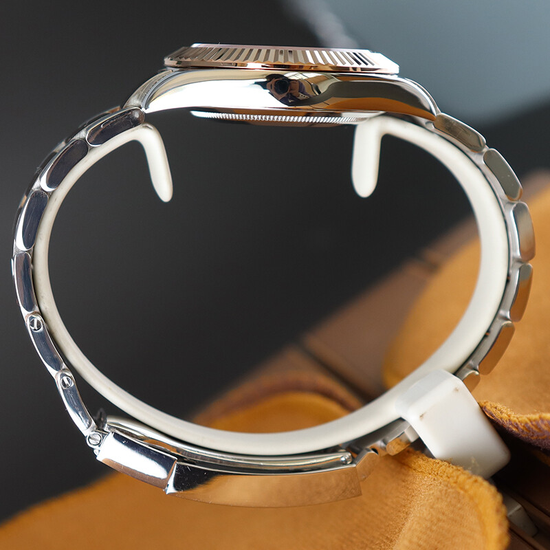 36mm 40mm Couple’s Watch Case Fluted Bezel Date Stainless Strap For NH35 NH36/38