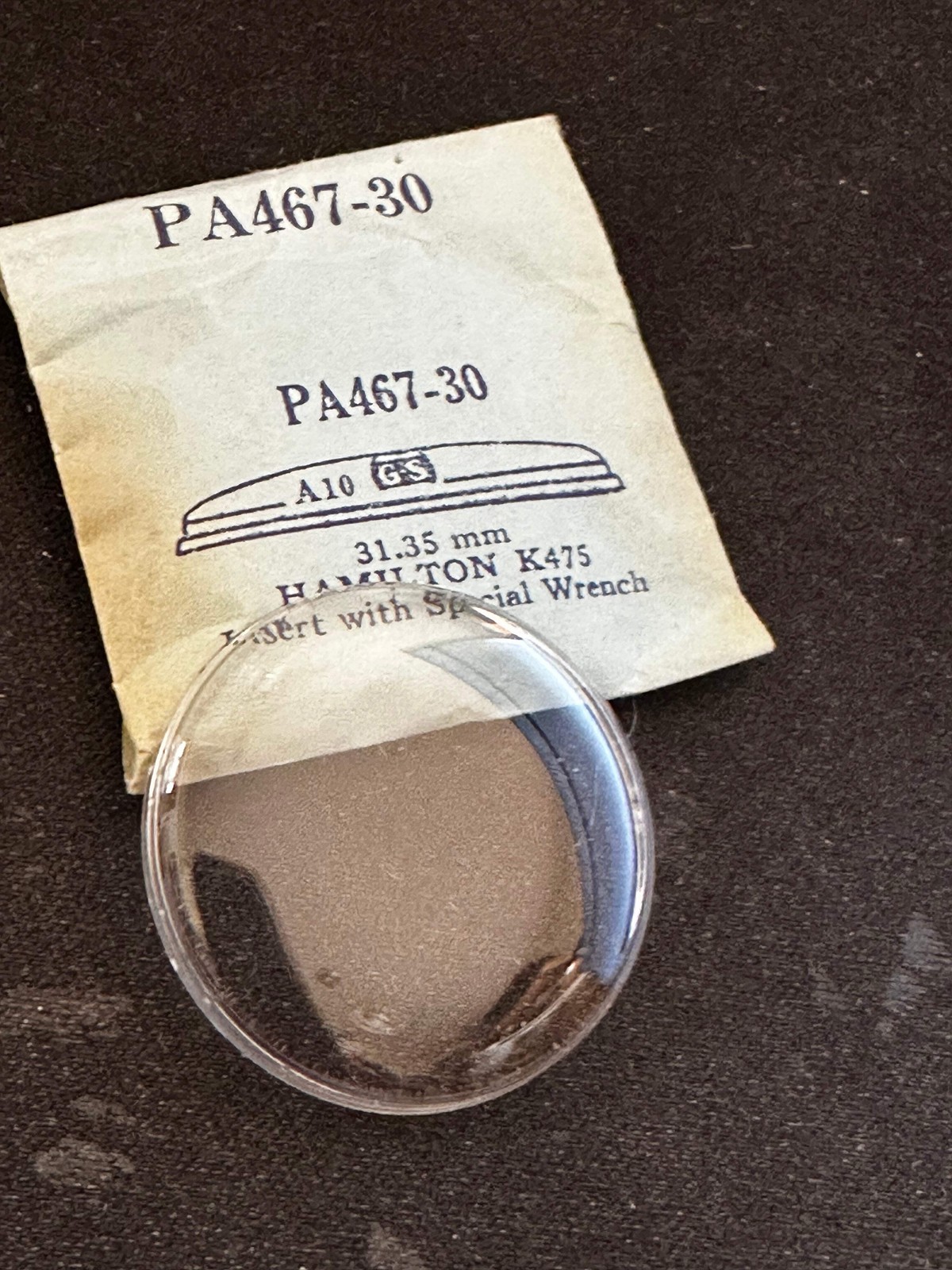 GS PA467-30 Watch Crystal 31.35 mm for HAMILTON Wrist Case K475 – New