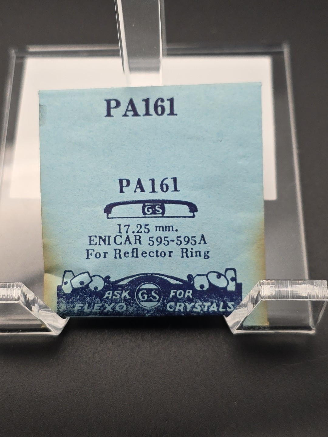 G-S Watch Crystal PA161 17.25mm Enicar 595-595A For Reflector Ring