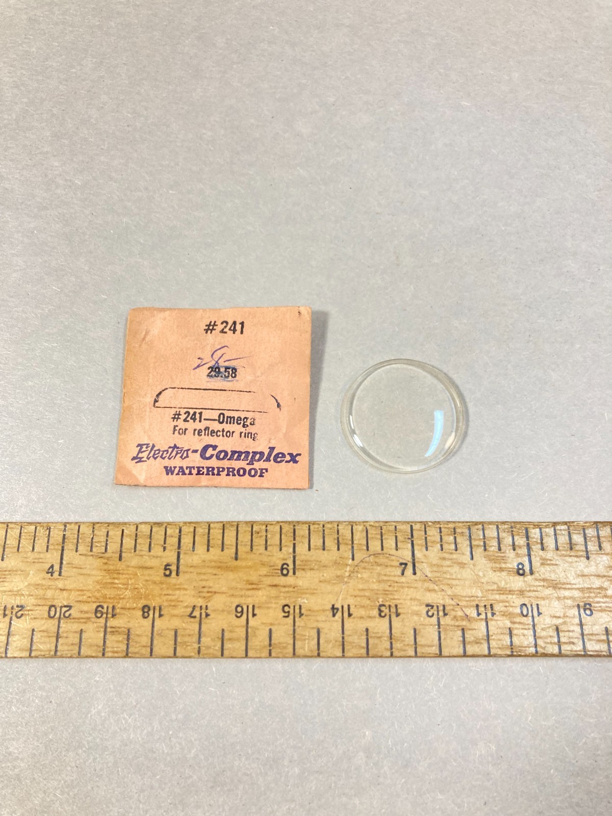 Vintage Electro-Complex Watch Crystal for #241-Omega Parts or Repair USA