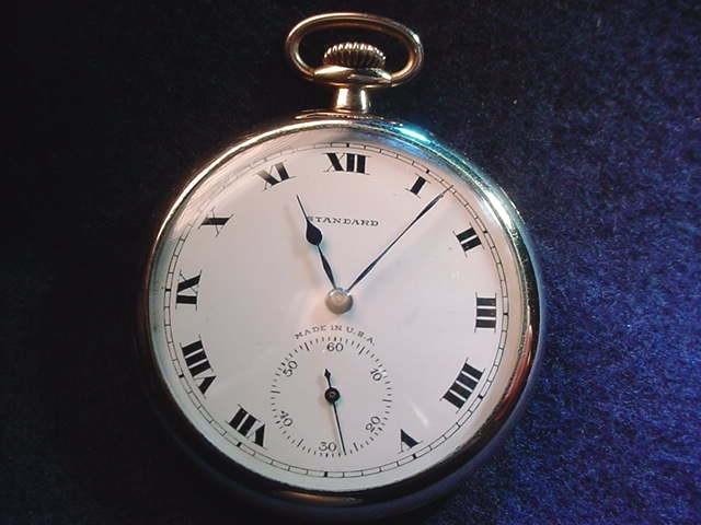 NEW YORK STANDARD 12 SIZE OPEN FACE GOLD FILLED WATCH–GREAT CASE!! #2411
