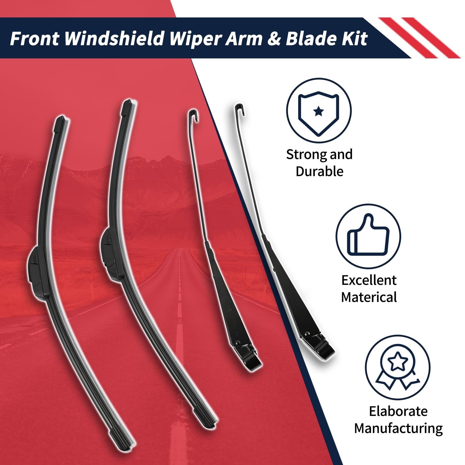 1 Pair Front Windshield Wiper Arm F1TZ-17526-AA F4TZ-17526-A Compatible With …