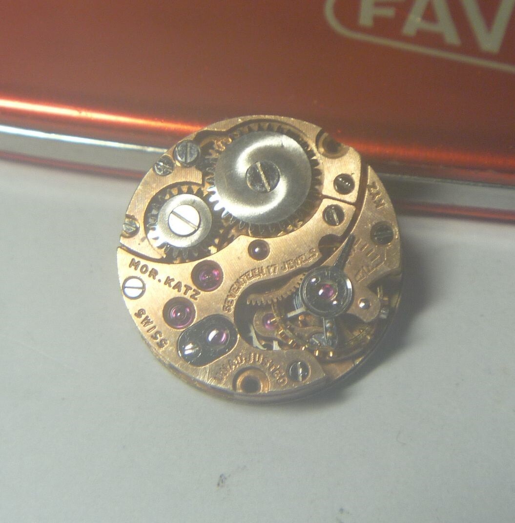 1960s Mor. Katz 17 Jewels Swiss 6 Lignes Felsa 21 ? Movement Only- for Parts !!