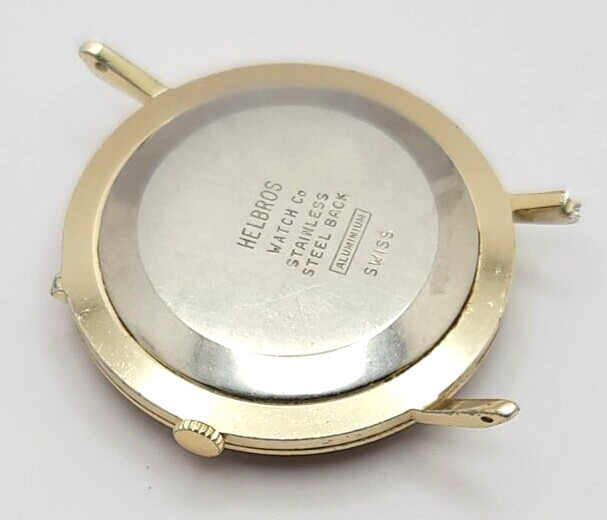 Helbros Mistery Dial watch for parts Only AS IS 35mm case working movement