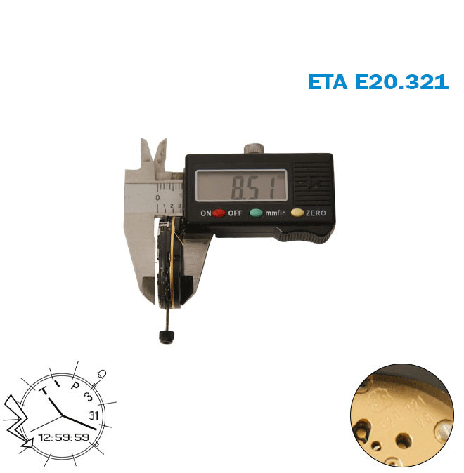 ETA E20.321.5 Swiss Movement-Analog- Digital-Alarm Altitude Indicator-3 Hands