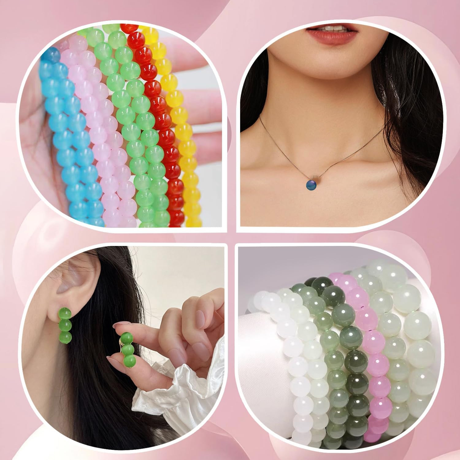 6Mm Glass for Bracelets 1400Pcs, 24 Colors round Crystal Glass Bracelet Making K