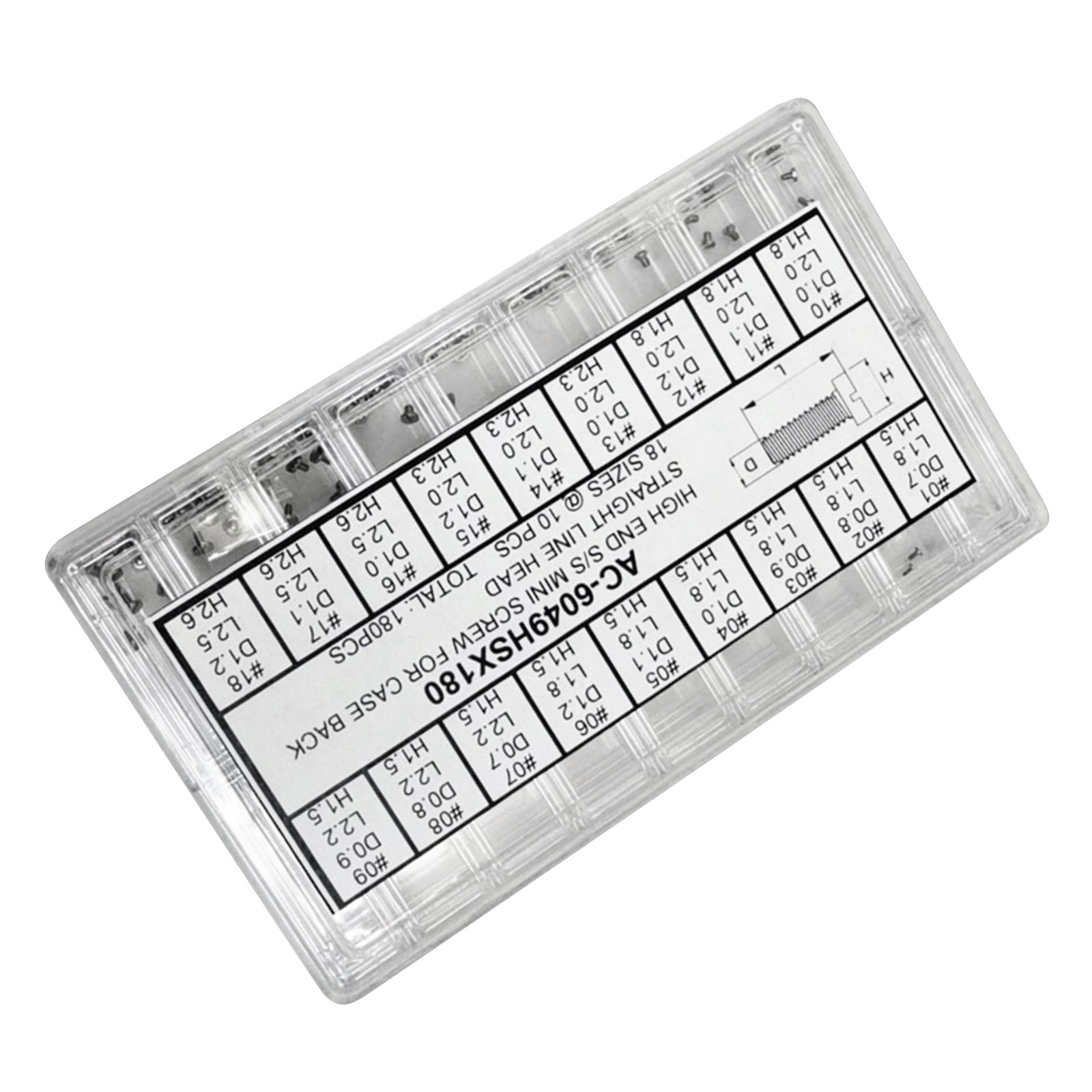 180Pcs Stainless Steel Mini Screw For Watch Back Case Watchmaker Repairing Tool