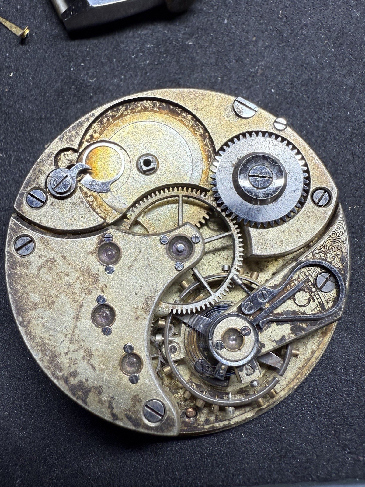 Genuine Omega 19 1/2 Ligne Pocket Watch Movement For Spares Repair