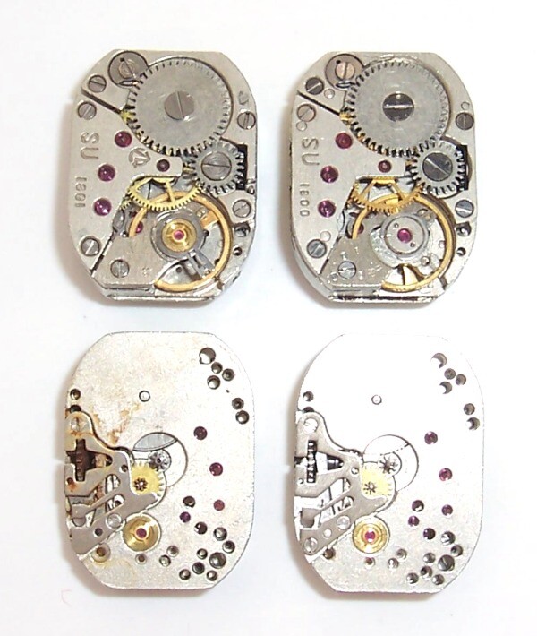 Lot 53 vintage ladies watch movements LUCH 14×18 mm. Steampunk Art or repair DIY