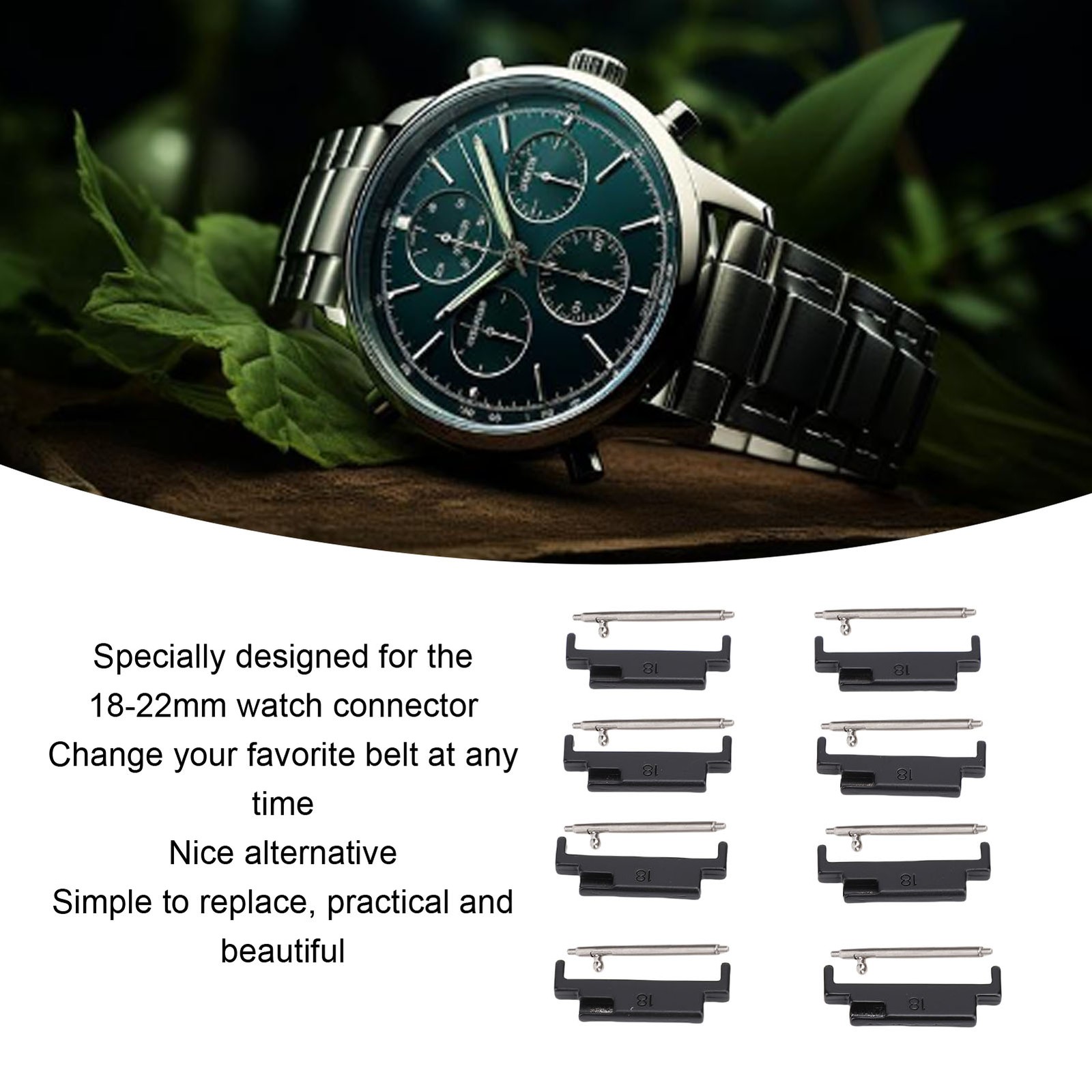 4 Pairs Metal Watch Band Adapter Set Durable For Smart Watch Recommended