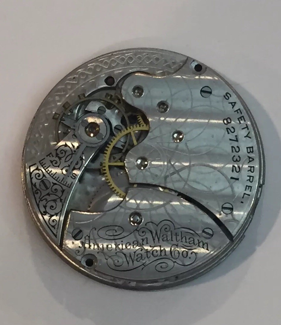American Waltham Watch Co. Pocket Watch Movement Safety Barrel 8272321 – #HM106