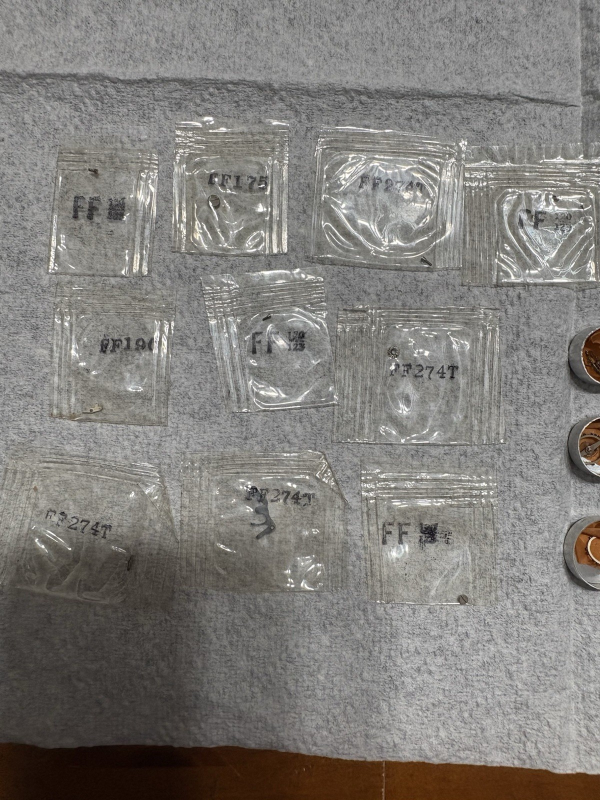 Vintage Watchmaker Parts Lot NOS Swiss Foil Refills Swartchild Glass Vials FHF