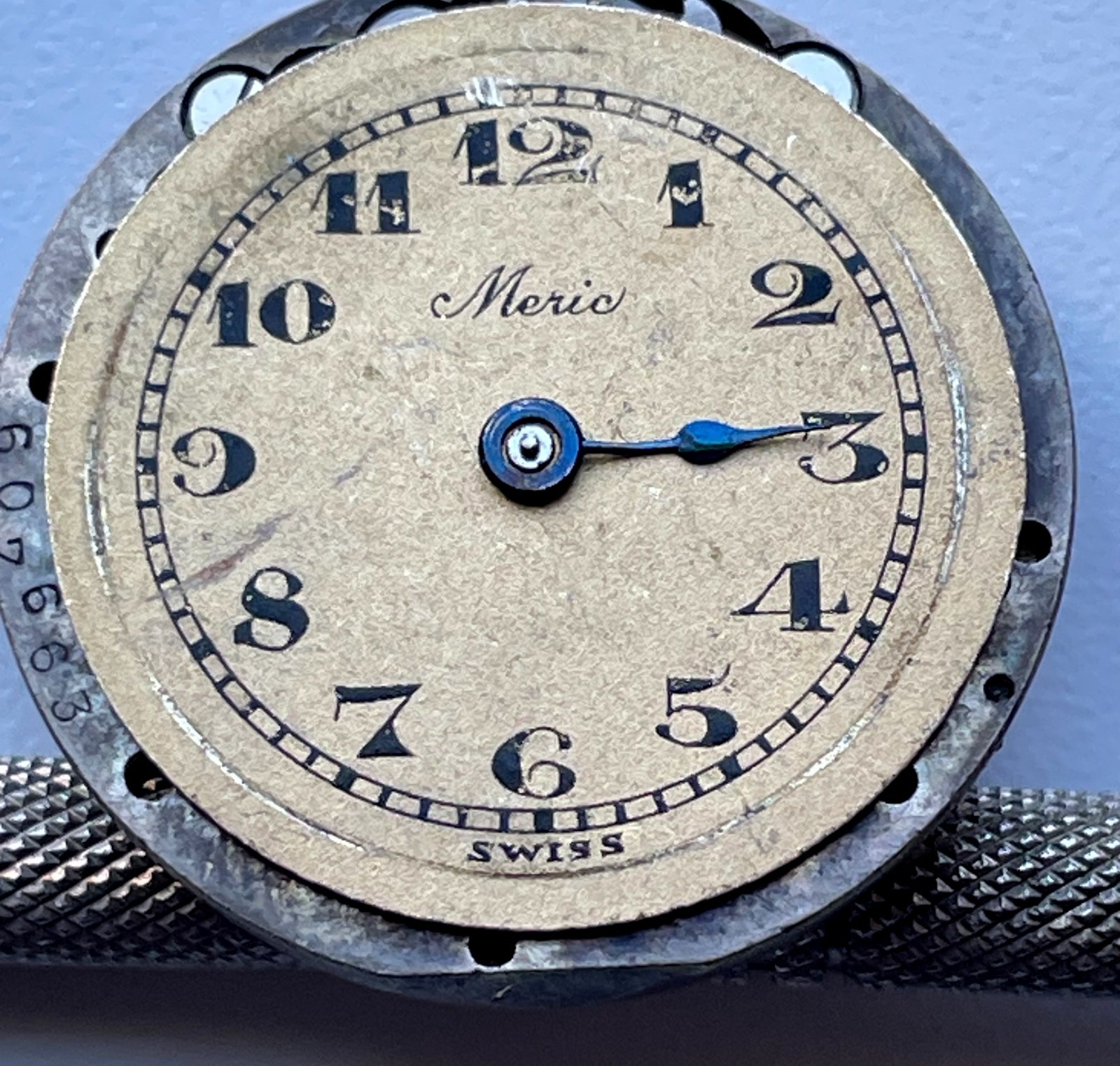 Meric Watch Co Swiss 7 Jewels Manual Wind Movement Nos 23.6mm For Parts Repair