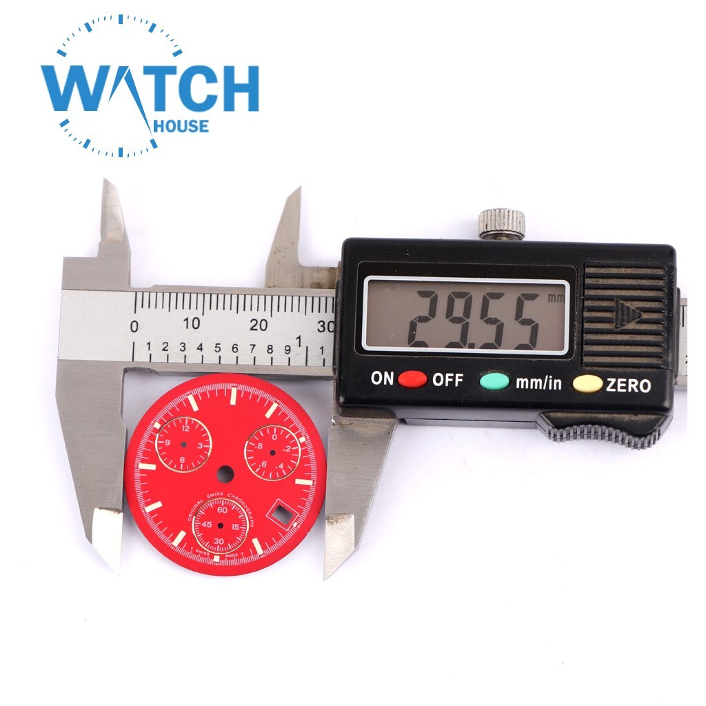 Original Swiss-Made Red Dial Fits Eta 251.264 or 251.262, Size 29.50mm.