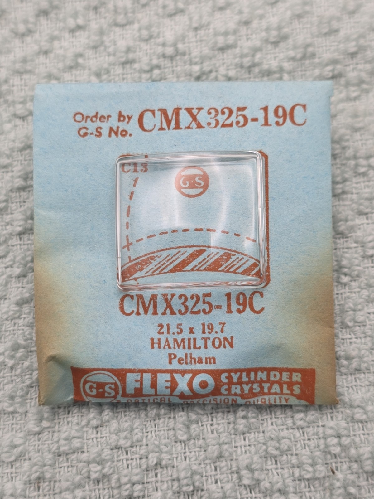 G-S Watch Crystal CMX325-19C Hamilton Pelham 21.5X19.7