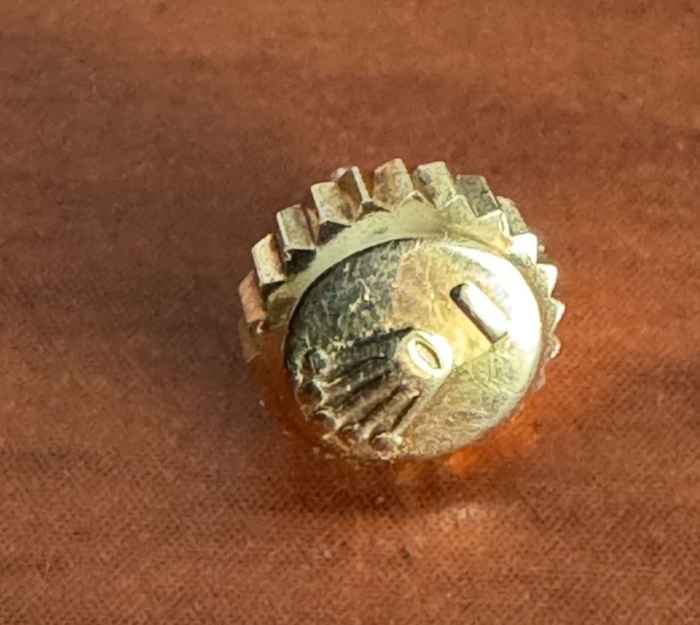 CLEAN VINTAGE 6MM 18K SOLID YELLOW GOLD ROLEX SCREW DOWN CROWN