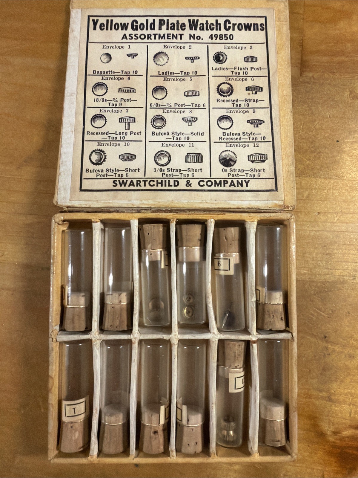 Swartchild & Company Yellow Gold Plate Watch Crowns Assortment No 49850
