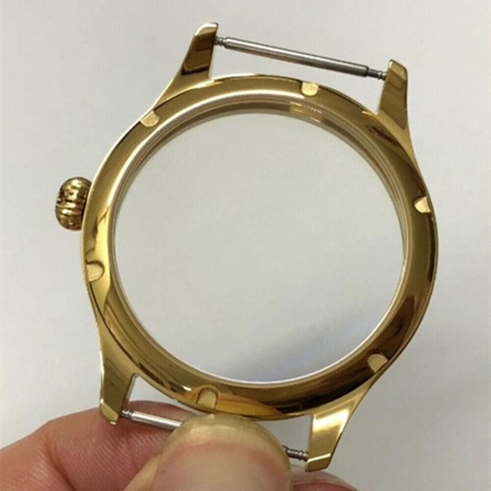 44mm 316L Golden Watch Case for Movement Seagull ST3600/ST3621/ETA6497/ETA6498