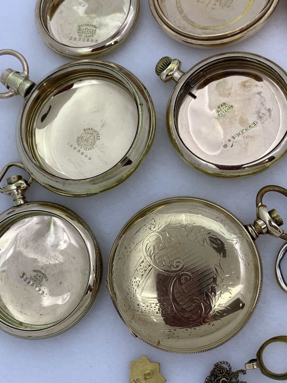 609 GRAMS Gold Filled RGP Plate Pocket Wrist Watch Case Scrap Lot & Other Pieces