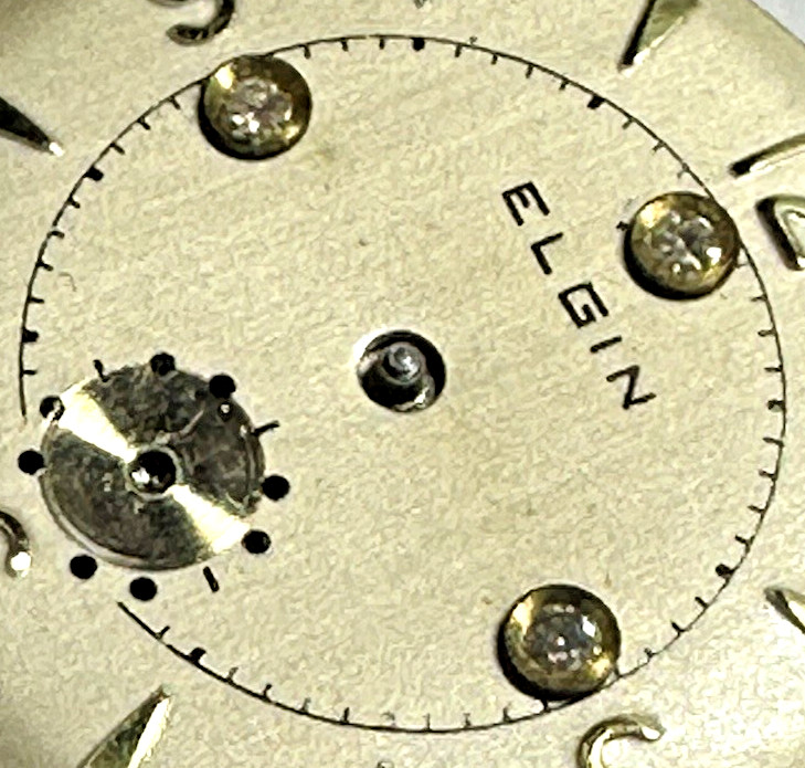 Vintage 1924 ELGIN 7J Gr. 430 Movement DIAMOND DIAL For Parts Repair J15