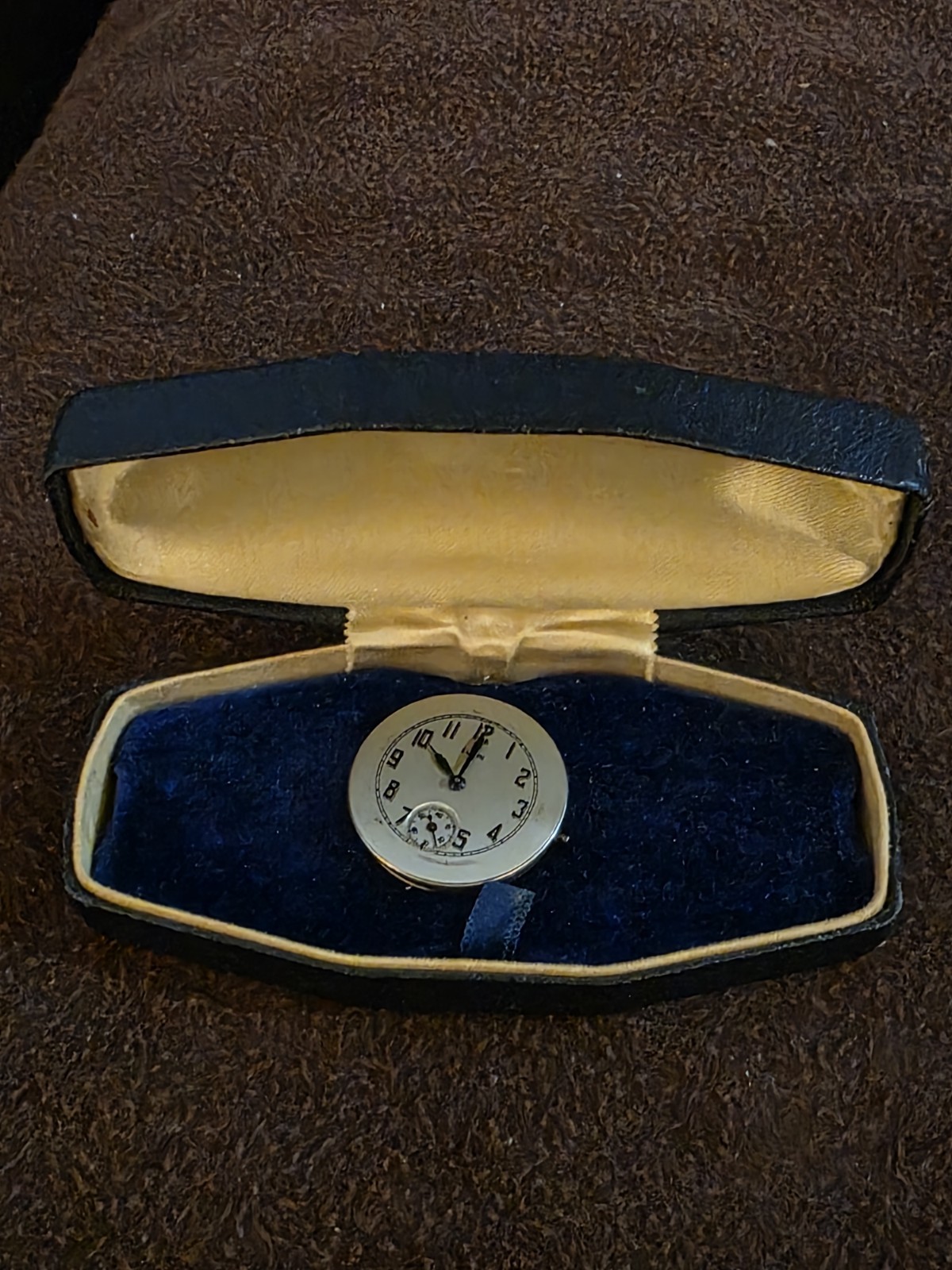 antique Elgin 25mm Mechanical Wristwatch Movement 430, silver dial & case