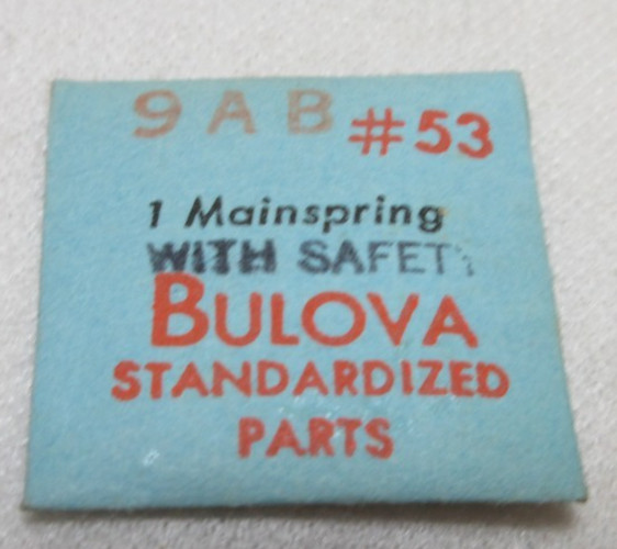 BULOVA WATCH MAINSPRING 9AB #53 WATCHMAKER REPLACEMENT PART #365