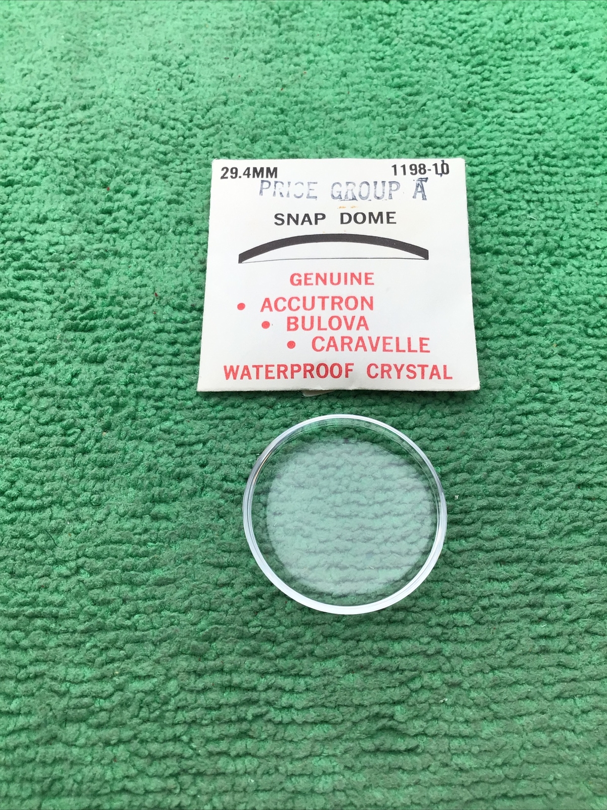 Genuine Bulova Accutron Part # 1198-10, 29.4 mm Watch Crystal