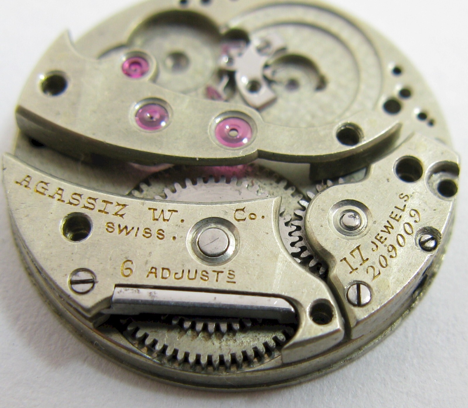 Quality Lady Swiss Watch incomplete movement Agassiz 17 j. 6 adj. fit 2 hands