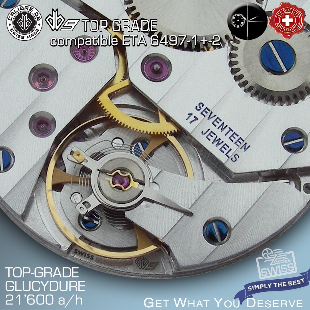 MOVEMENT CALIBRE DB9 CDG compatible ETA 6497-2 TOP GR – HAND WIND – SWISS MADE
