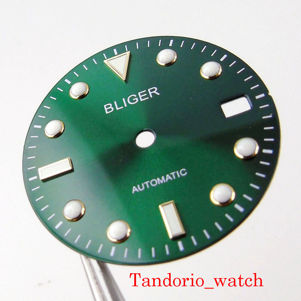 28.5mm Green Bliger Luminous Watch Dial Hand For NH35 NH36 MIYOTA ETA Movement