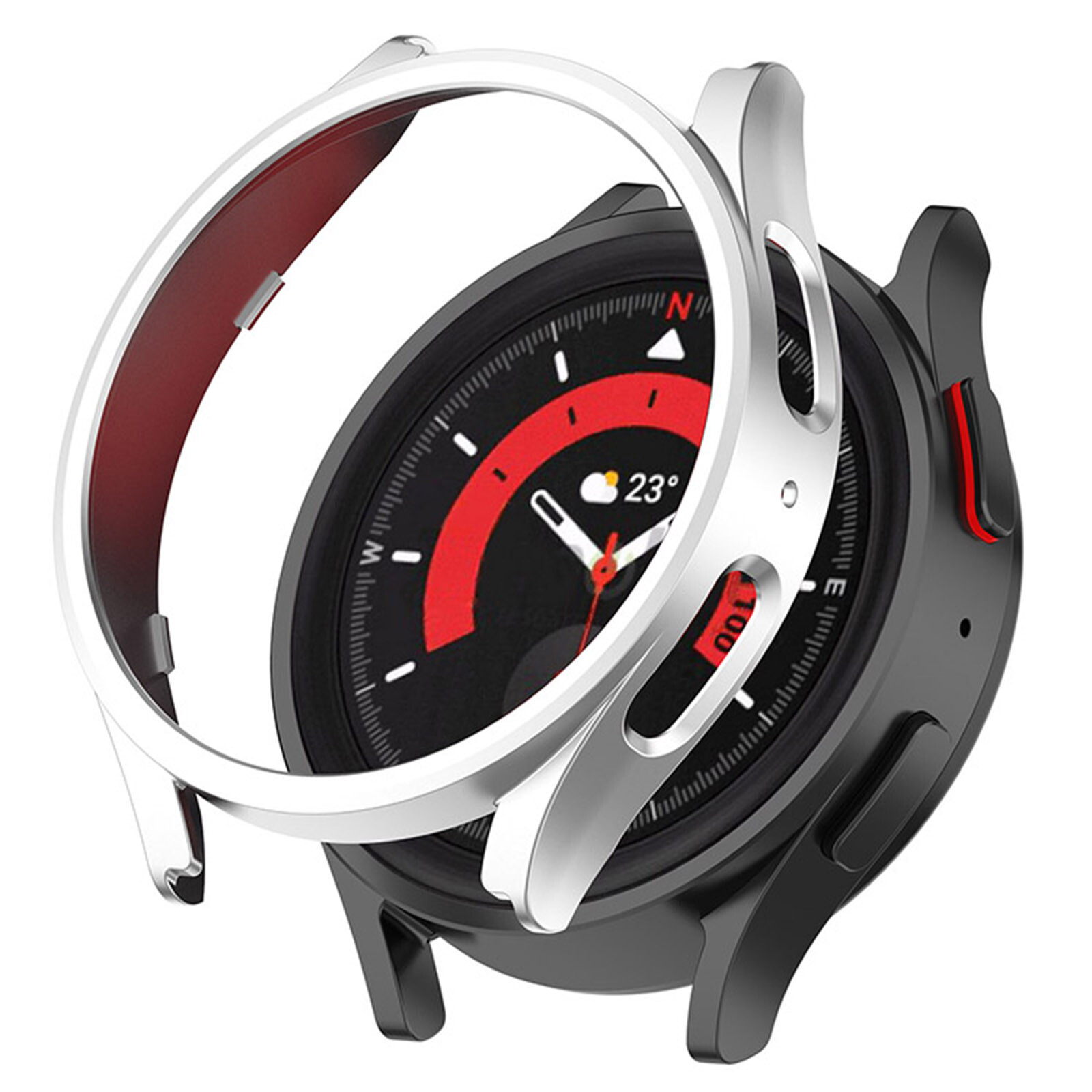 PC Case Hollow Protective Case Bumper Shell for Samsung Galaxy Watch5 Pro 45mm
