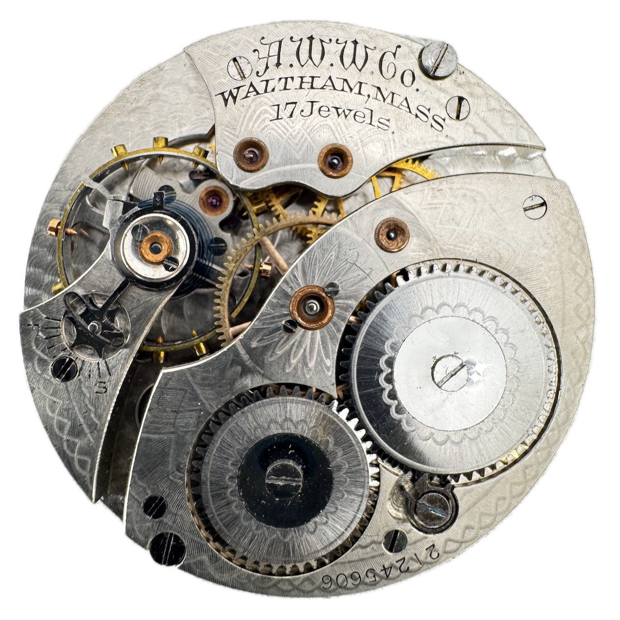 Antique 12s 1917 Waltham 17 Jewel Mechanical Pocket Watch Movement 225 USA
