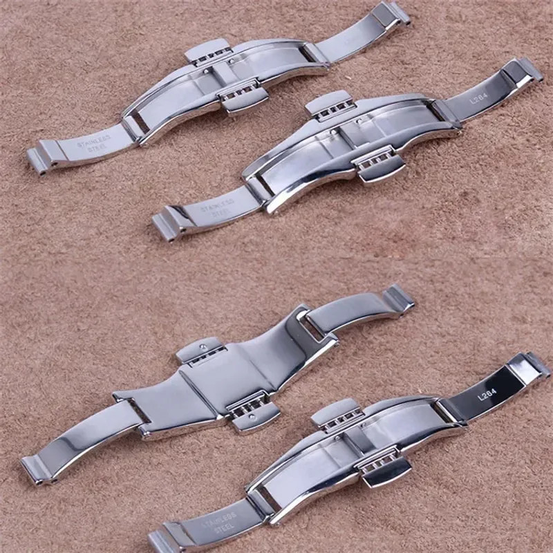 Butterfly Watch Buckle Stainless Steel Double Press Clasps For Tissot T1853