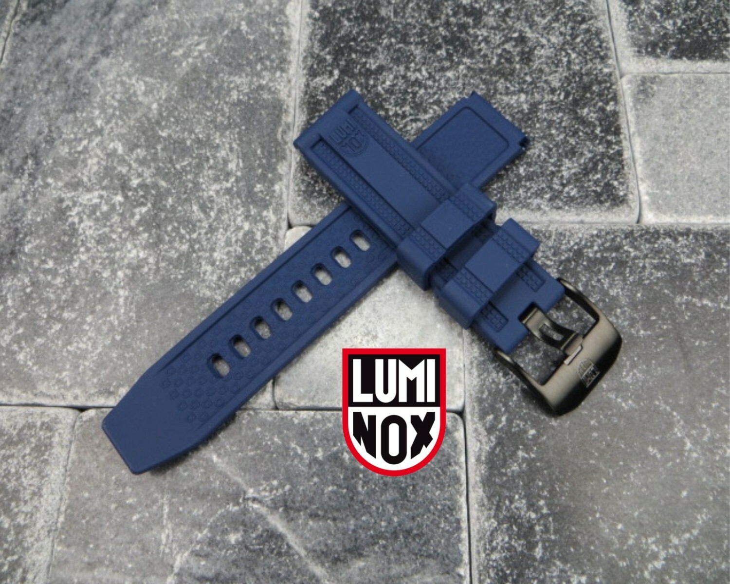 23mm LUMINOX Rubber Strap Diver Watch Band EVO 3050 3950 Navy Seal Blue PVD x1