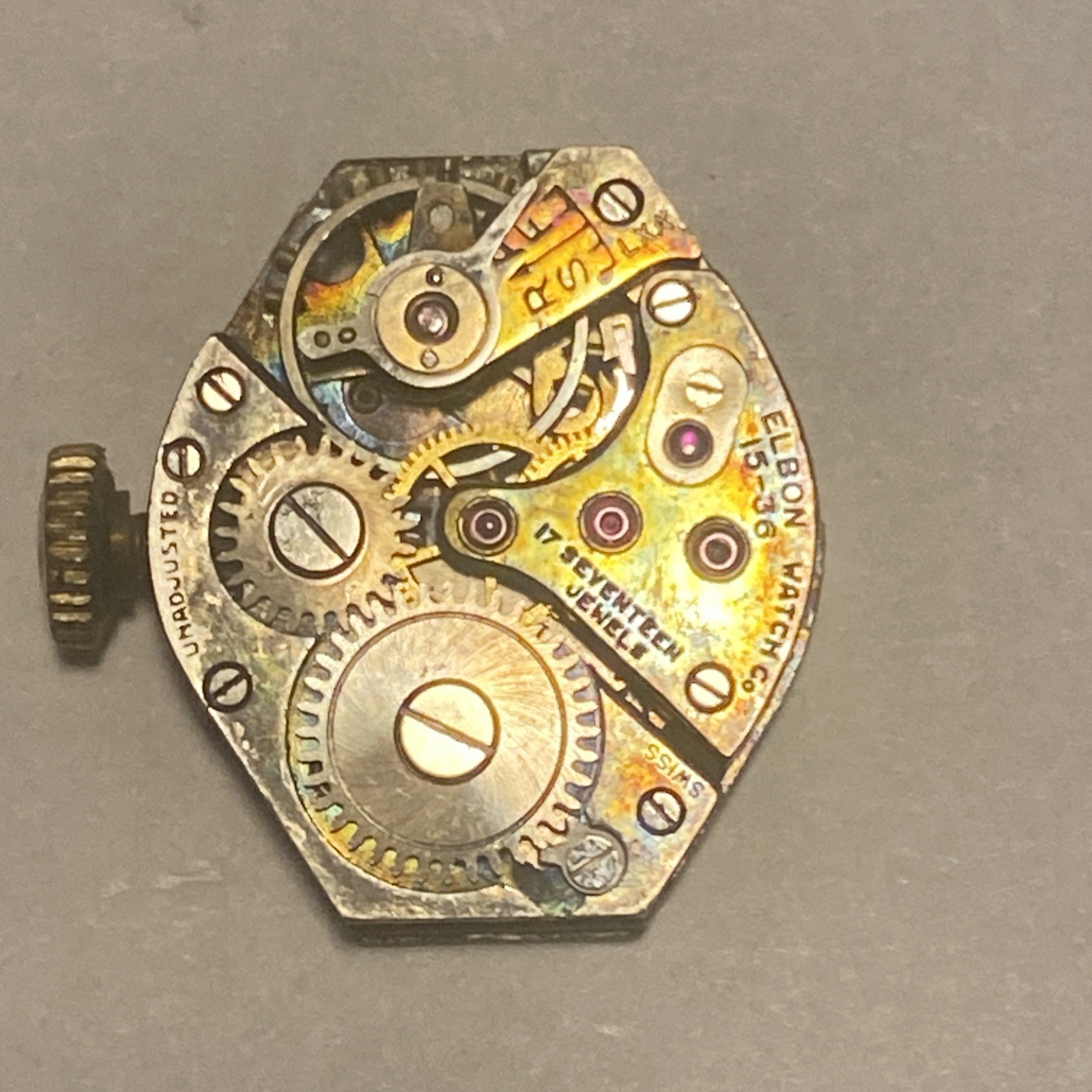 Elbon Winton Movement 17 Jewel Parts/Repair Winton 15-36 Font 120 Runs