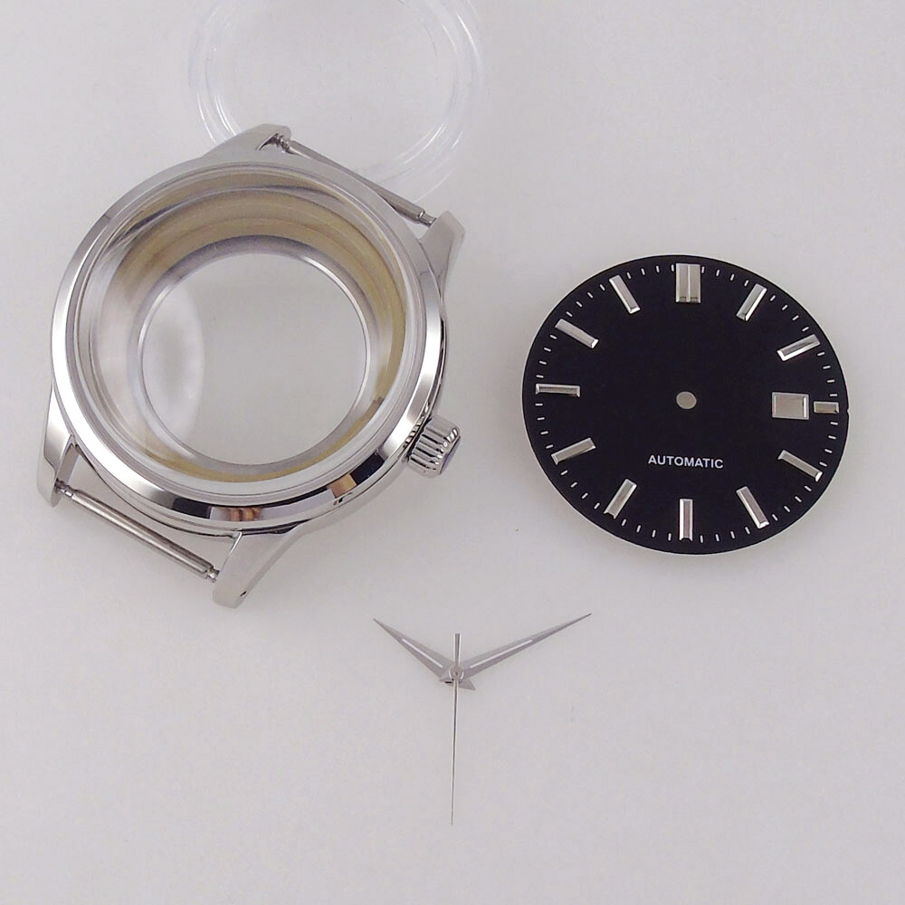 40mm 20ATM Double Bow Sapphire Glass Men Watch Case Fit NH35A NH36A Screw Crown