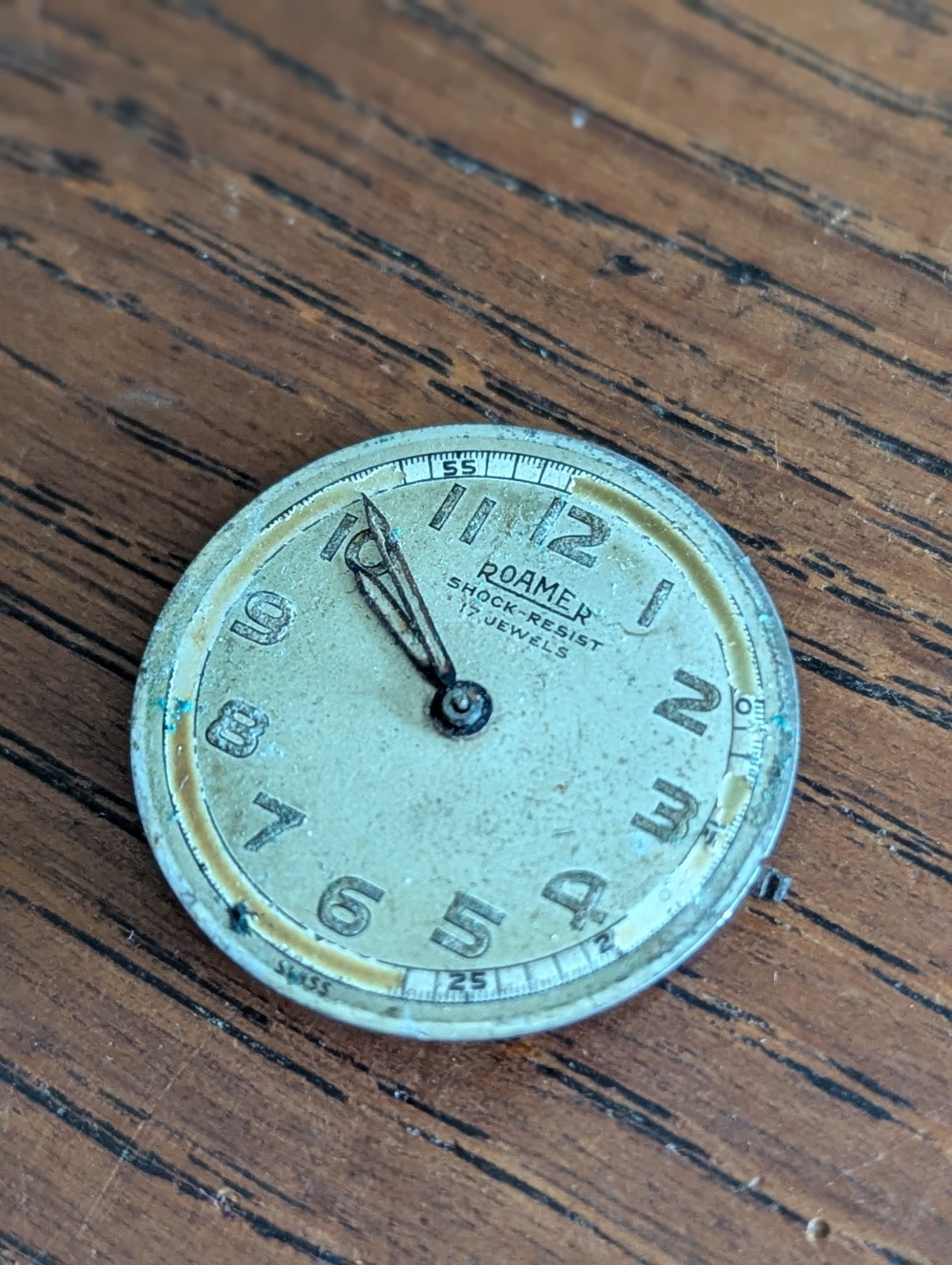Roamer, MST 372, Mens Military Style Watch Movement for Repair #S758