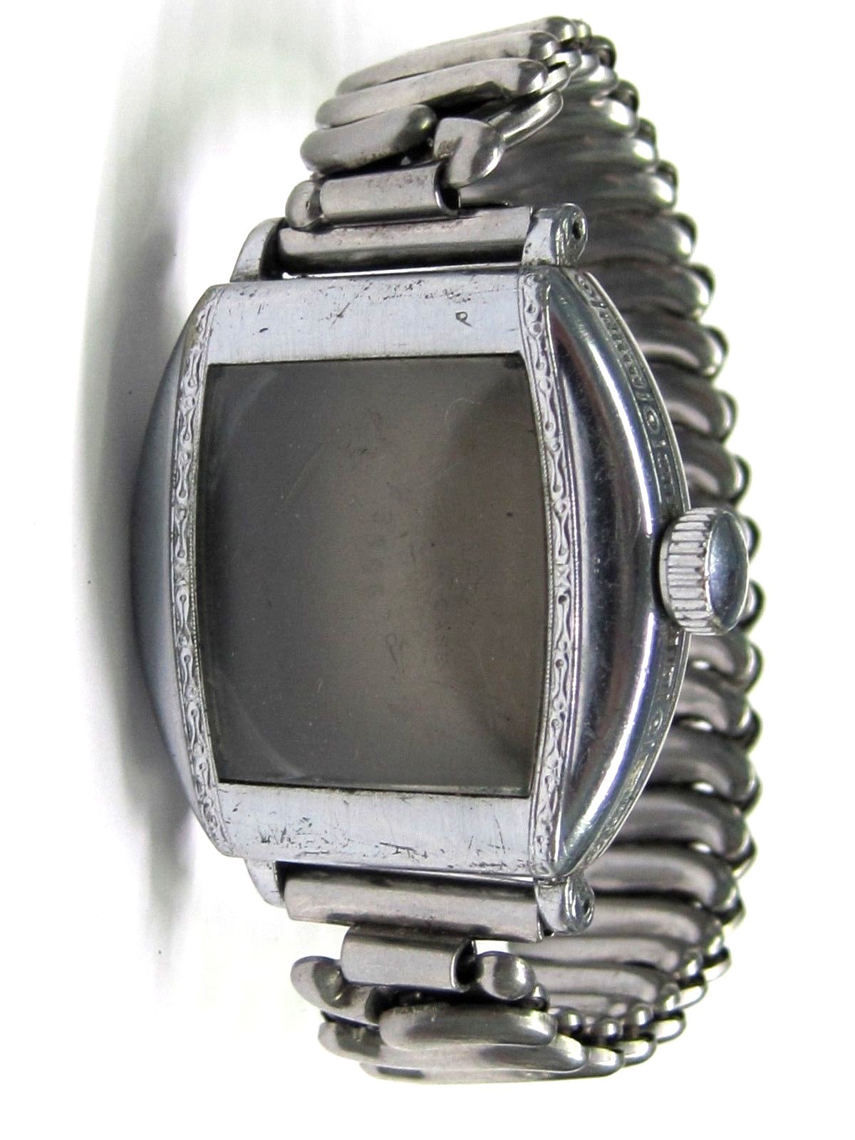 Antique Gents Star Case CO. Base Metal Wrist Watch Nice Engraved Case