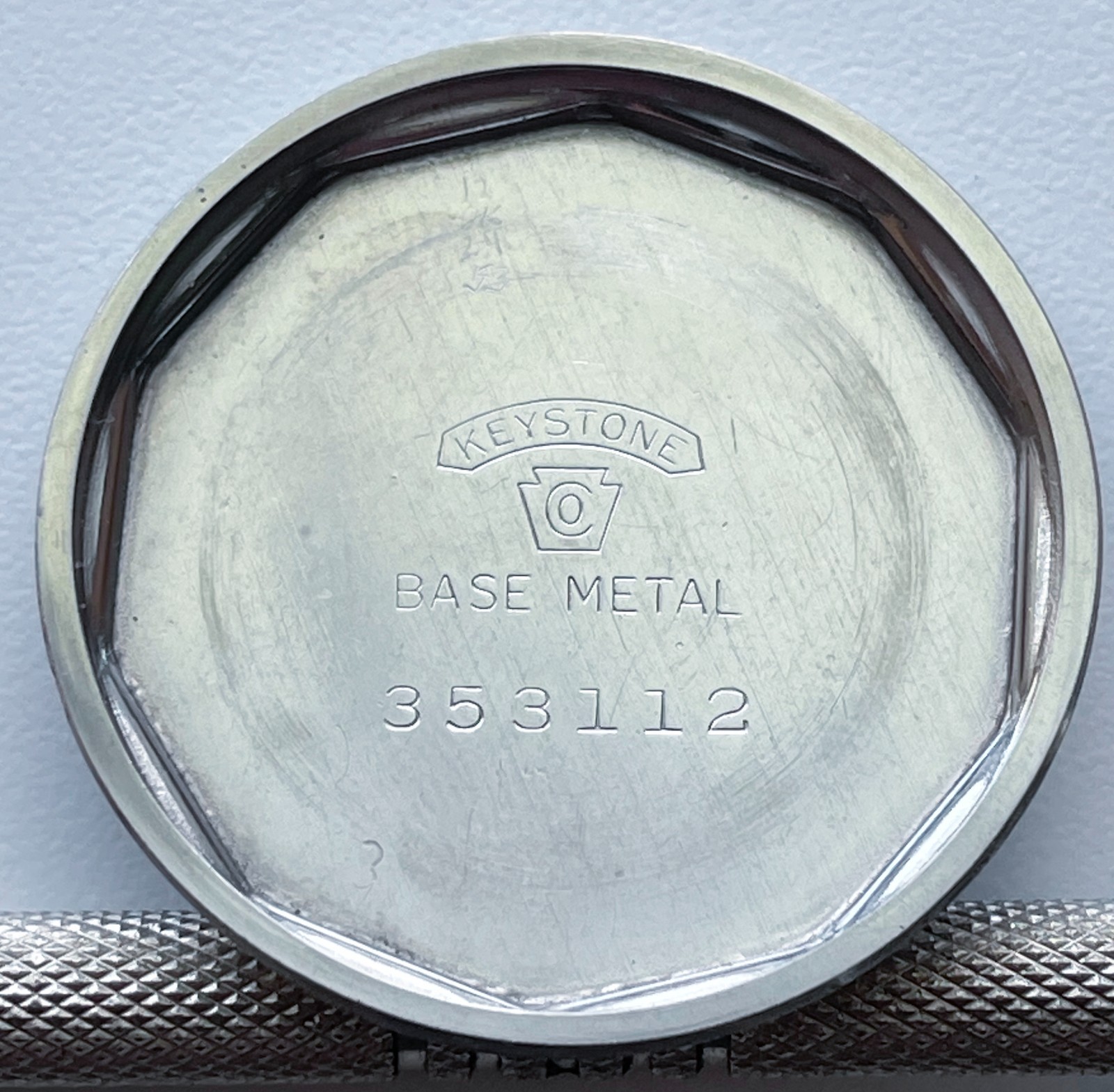 Keystone Watch Case back Decagon Shape Base Metal 28.6mm Vintage Parts