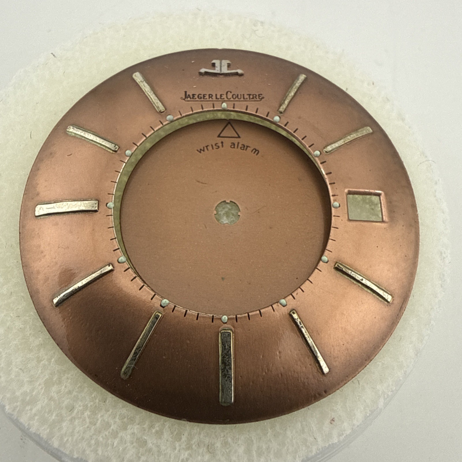Vintage Jaeger Lecoultre Memovox Wrist Alarm Copper Dial Set W/ Date Window
