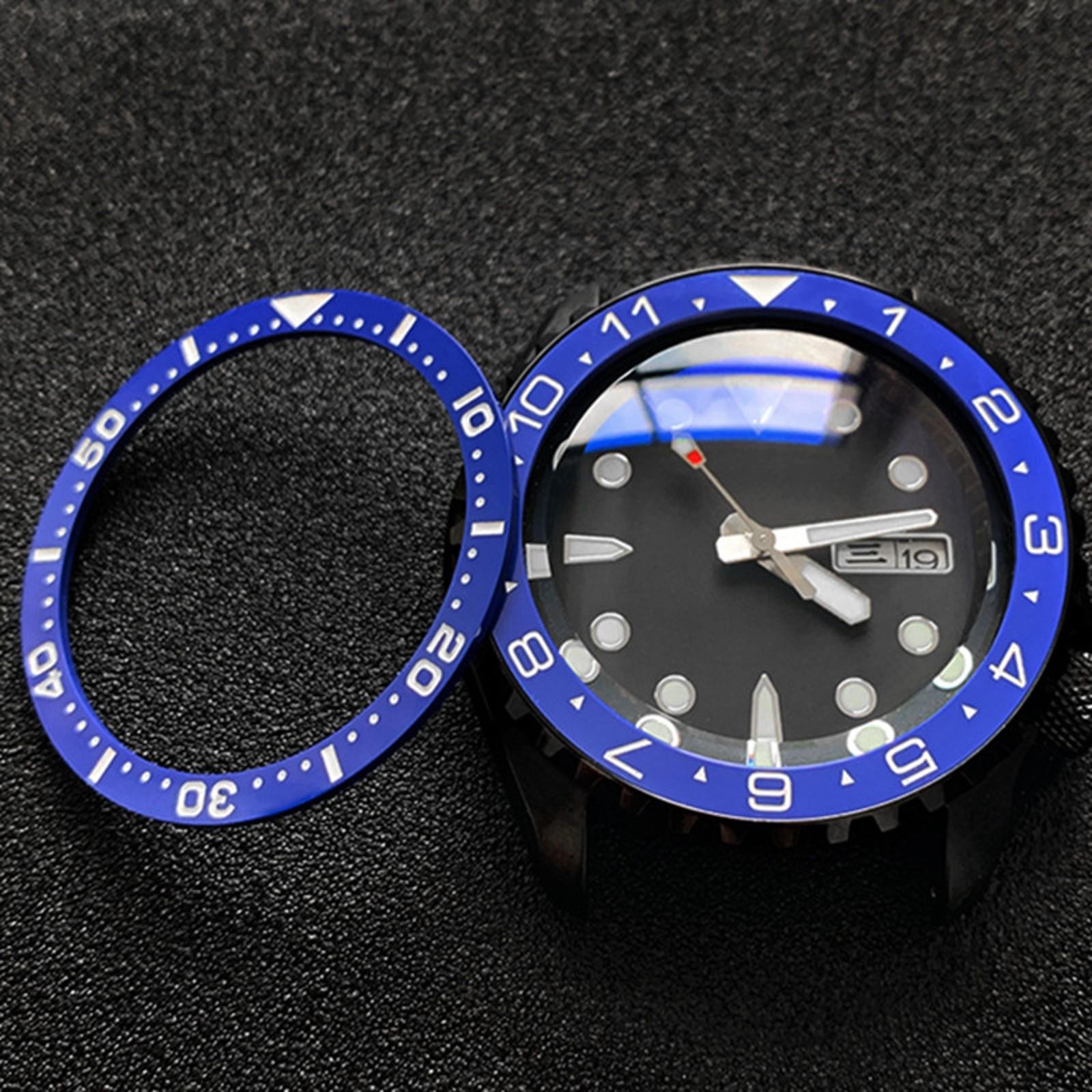 38mm Flat Ceramic Watch Bezel Insert For SKX009 SKX007 SKX011 Series Spare Parts