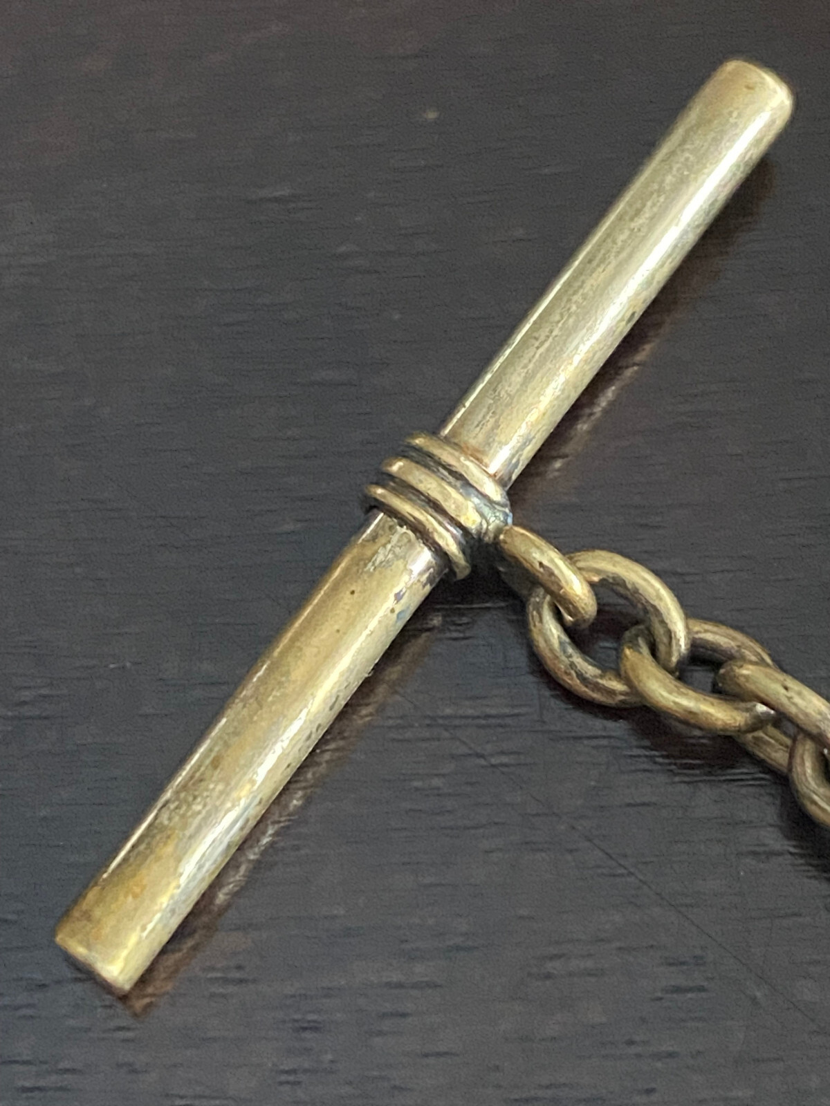 VINTAGE BIG AND HEAVY 12 INCH GOLD FILLED C.R.H. POCKET WATCH CHAIN WITH CHARM